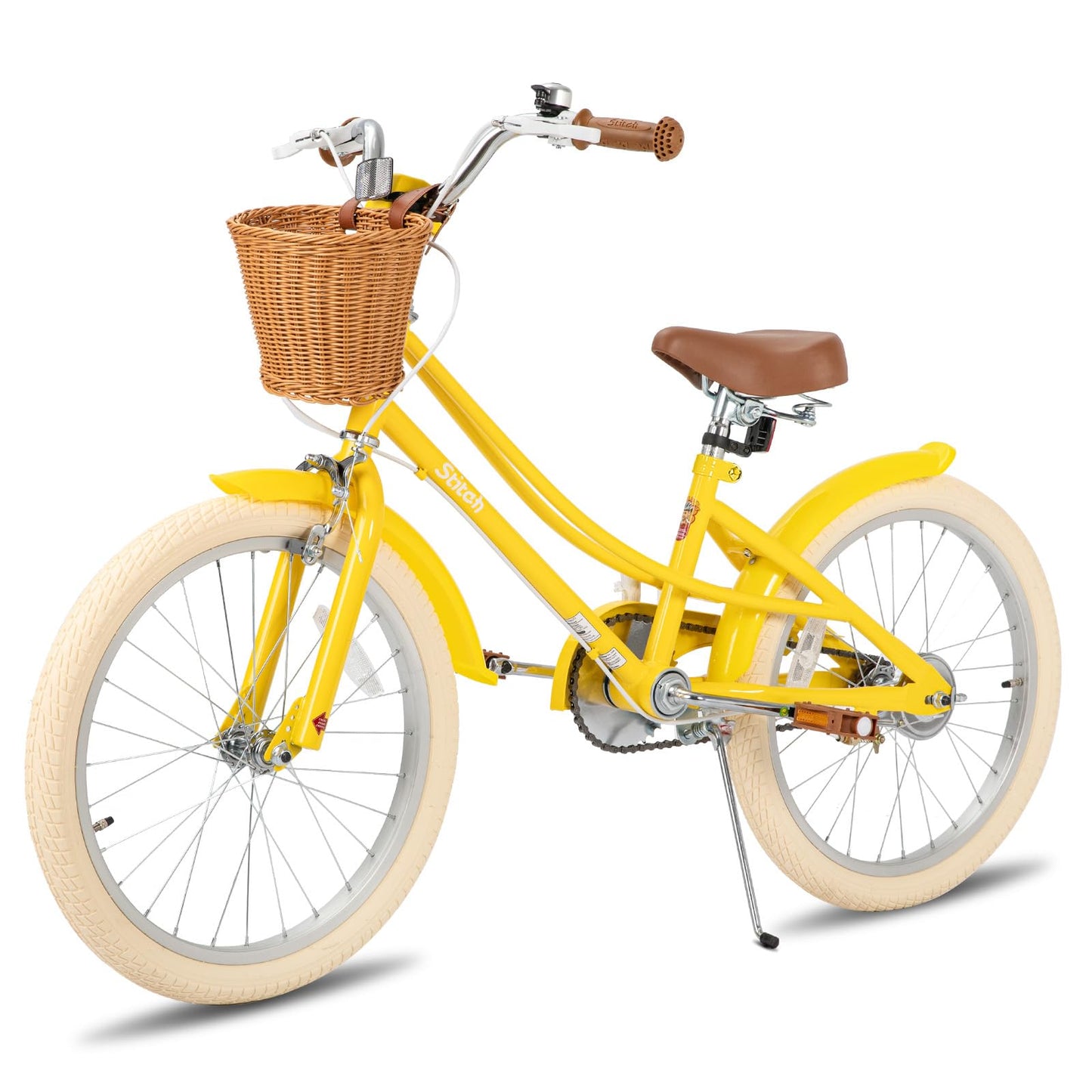STITCH 12/14/16/20 inch Kids Bike for 3-11 years Girls, 12/14/16 Girls Bike with Training Wheels & Basket, 20 inch with kickstand