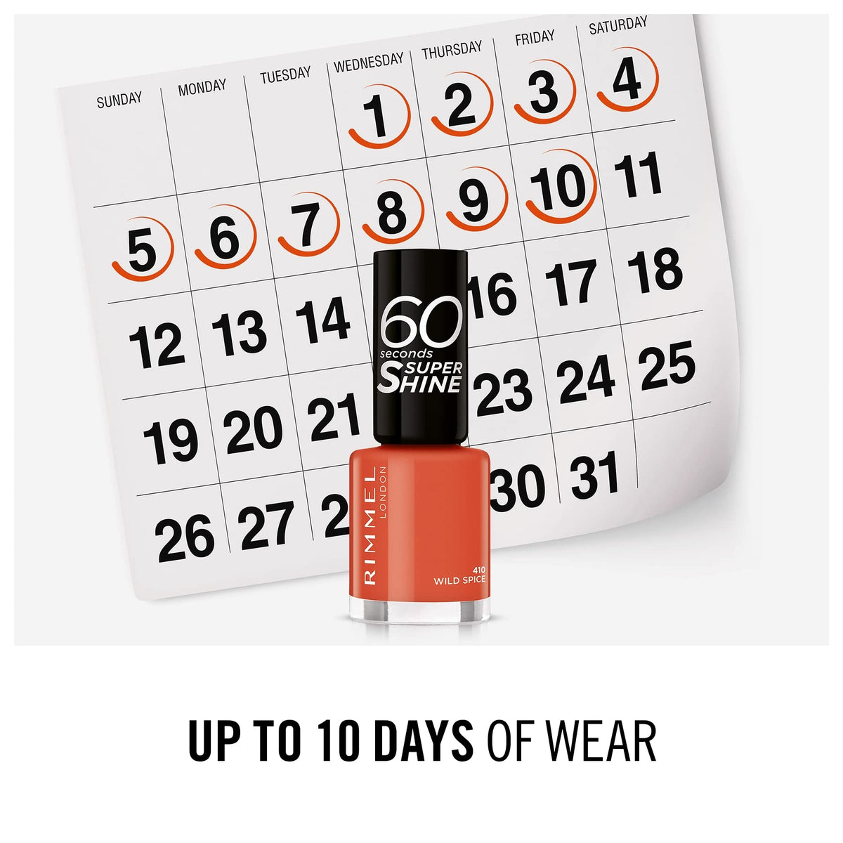 Rimmel 60 Seconds Super Shine Nail Polish, 740 Clear, Quick-Dry Nail Polish, Ultra-Shiny Finish, Easy to Apply, Vibrant Colour, Long-Wearing, Improved Formula, Vegan, 8ml