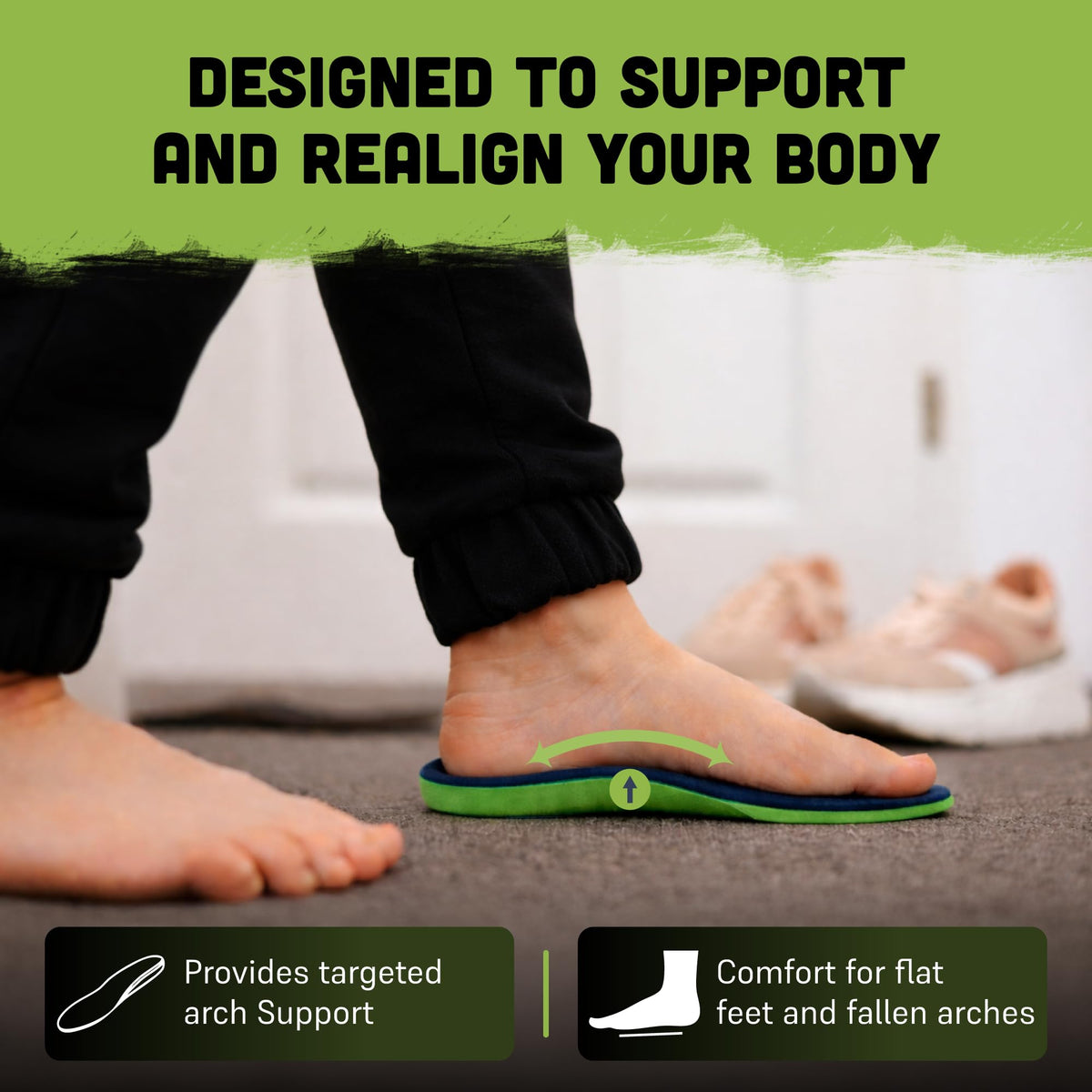 PRO 11 WELLBEING Plantar Series Orthotic Insoles Fallen Arches, Plantar Fasciitis, with Arch Support