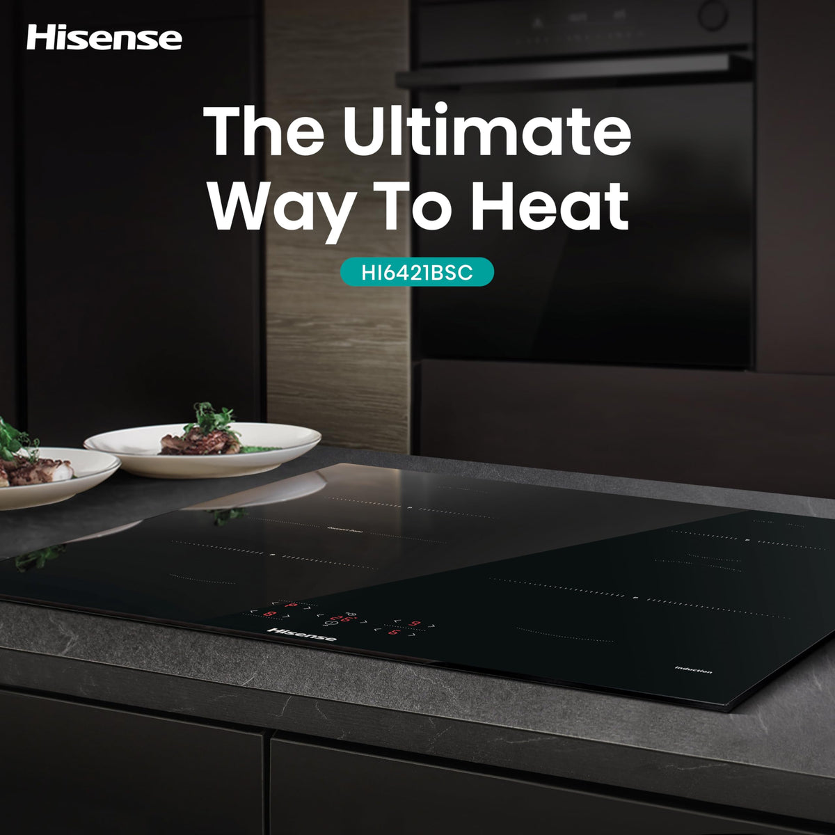 Hisense E6432C Built-in 60cm Electric Ceramic Hob with Child Lock, Touch control, Timer Function - Black 7200W, 20 x 24 x 2 inches (L x W x H)