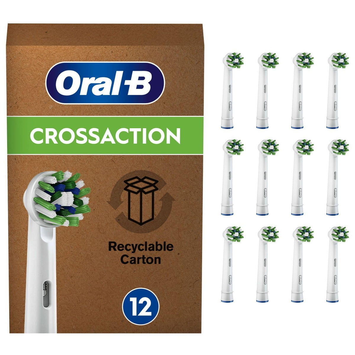 Oral-B Pro Cross Action Electric Toothbrush Heads, 4 Count, White