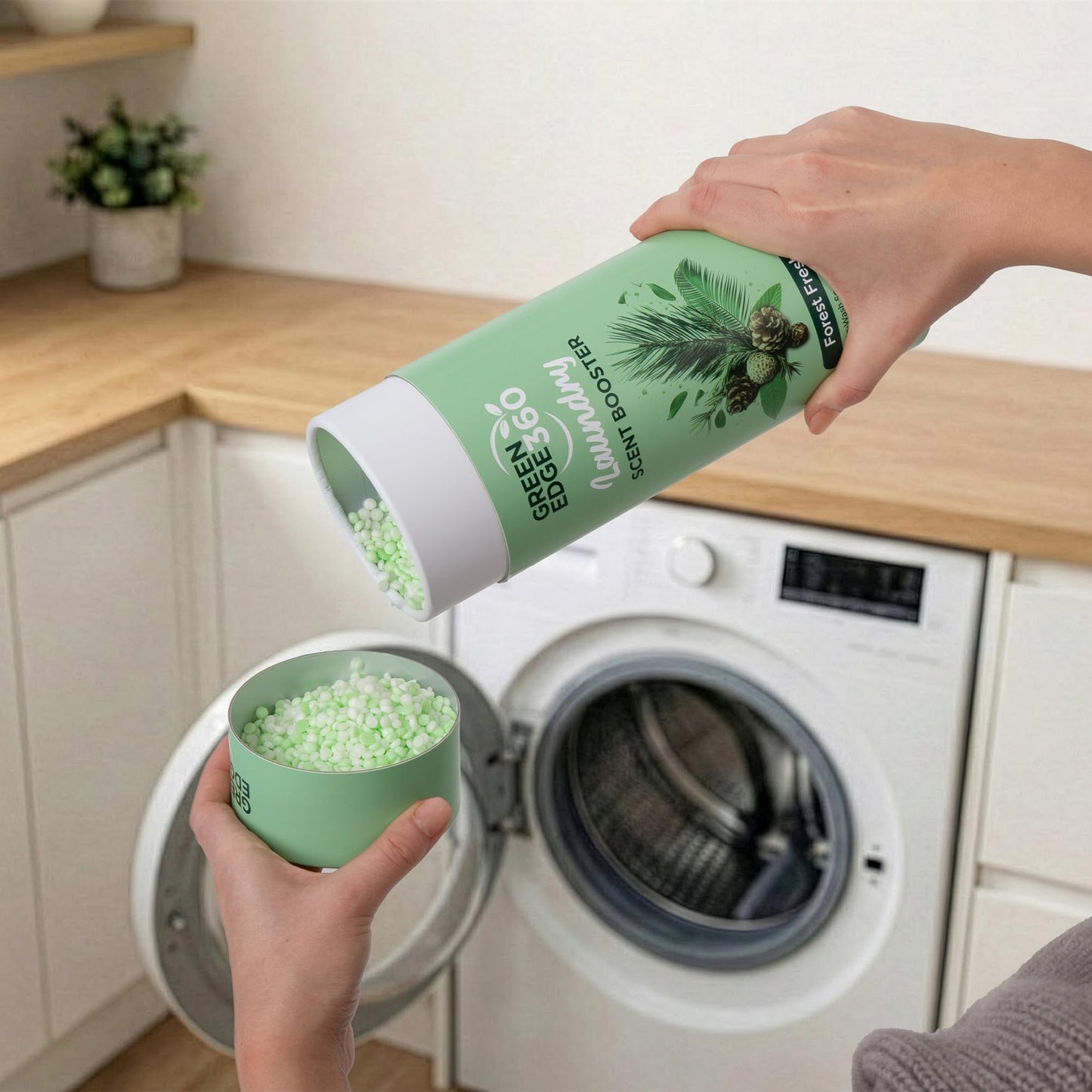 Green Edge 360 Long Lasting in Wash Scent Booster Beads 750g Premium Natural Laundry Perfume Plastic Free Scent Beads Biodegradable Eco Friendly (Forest Fresh)