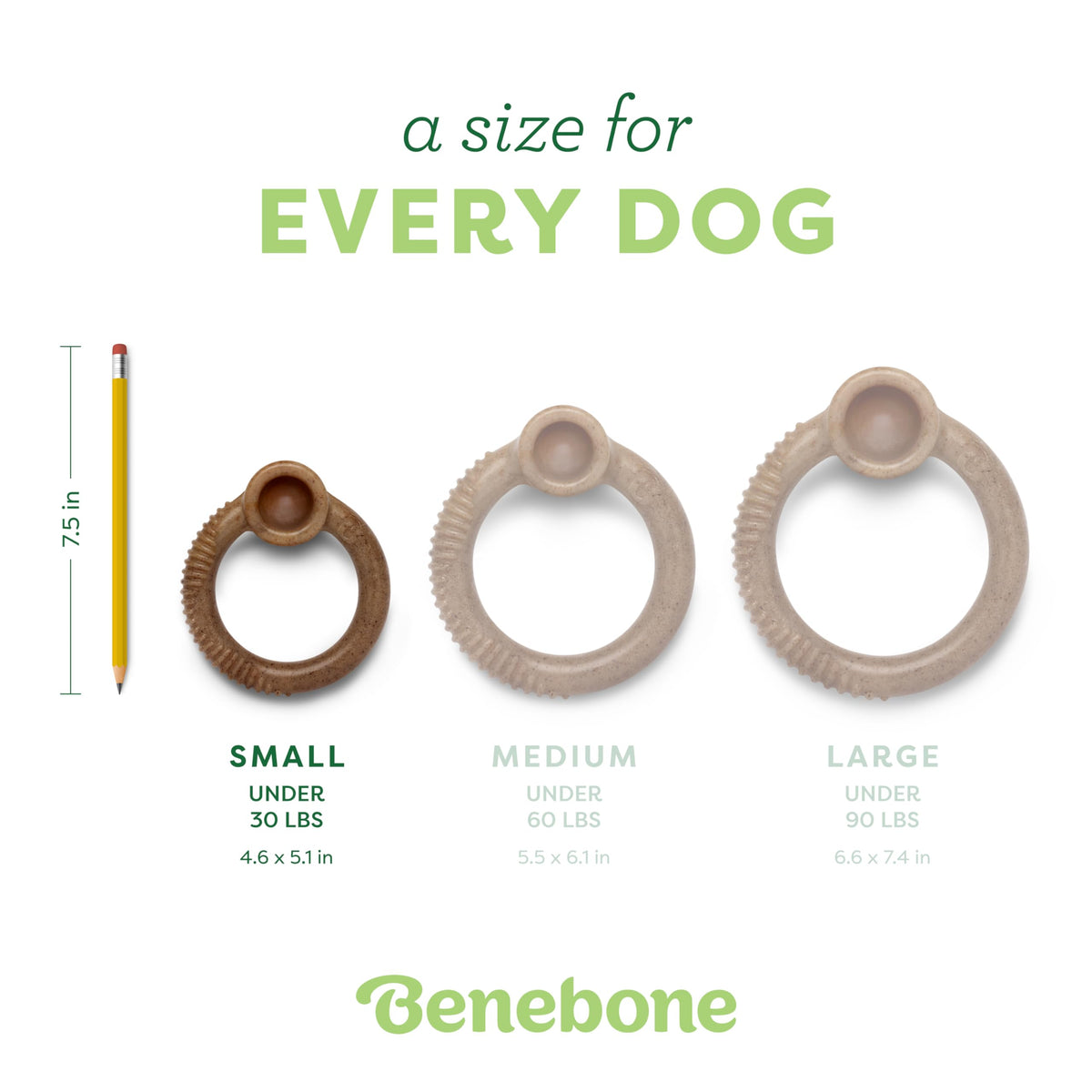 Benebone Wishbone Dog Chew Toy for Aggressive Chewers, Real Bacon, Medium