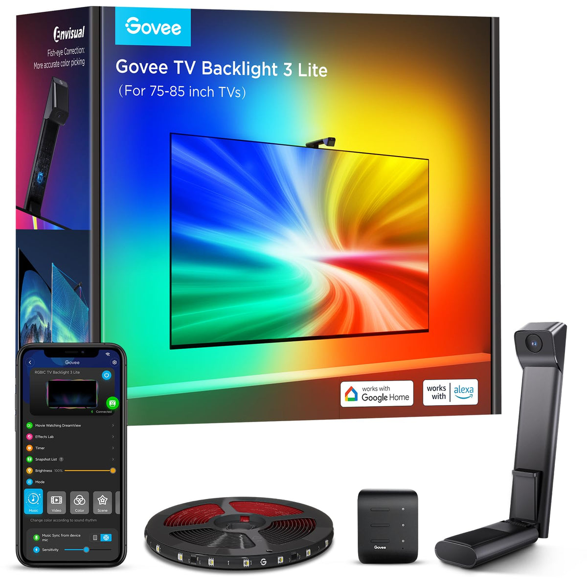 Govee TV Backlight 3 Lite with Fish-Eye Correction Function