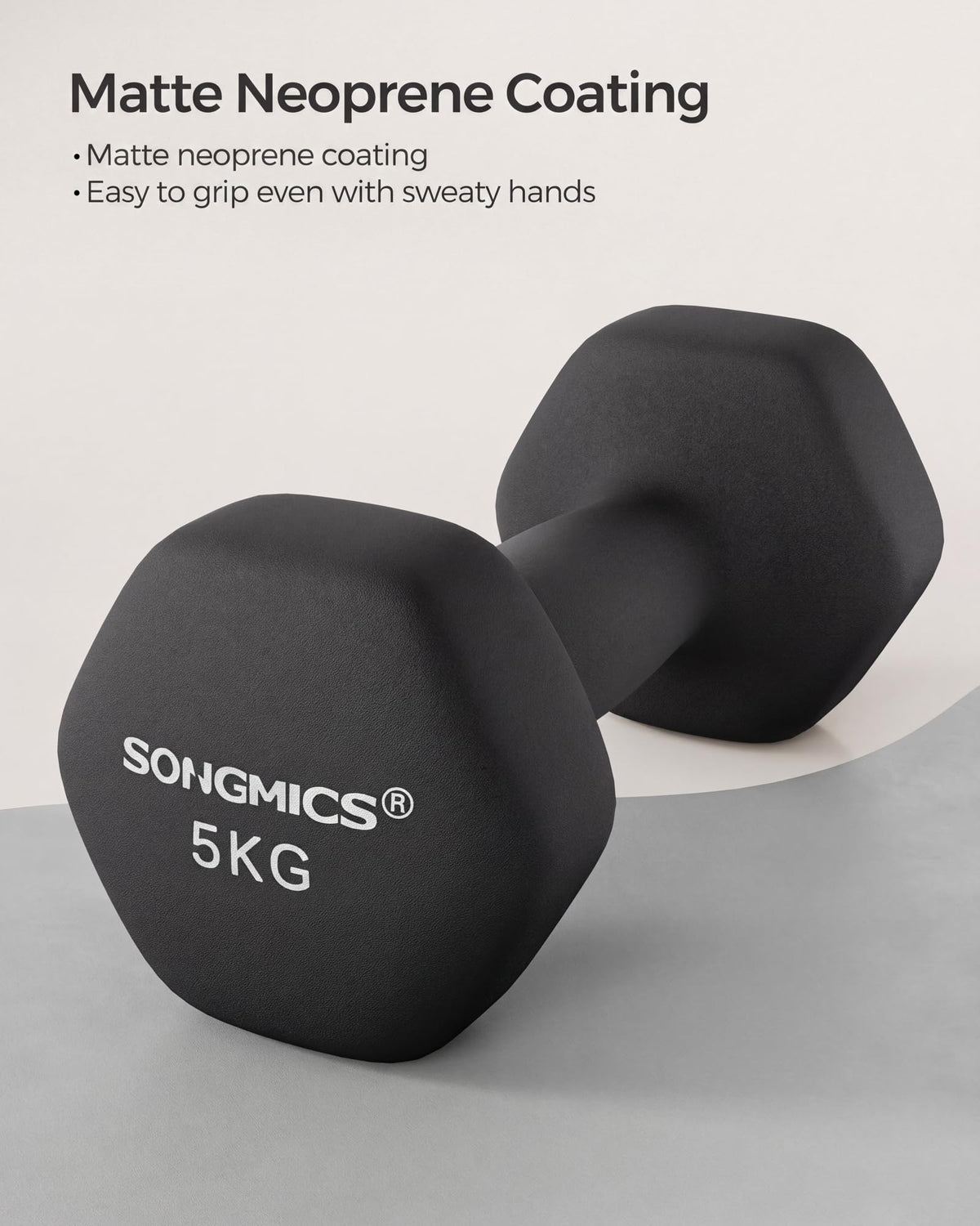 SONGMICS Set of 2 Hex Dumbbells with Neoprene Coating for Strength Training, Fitness, Home Workout