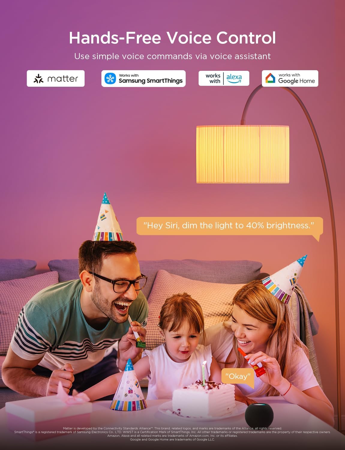 Govee RGBWW B22 Smart Bulb, 800LM, Music Sync, 54 Scenes, 2 Packs