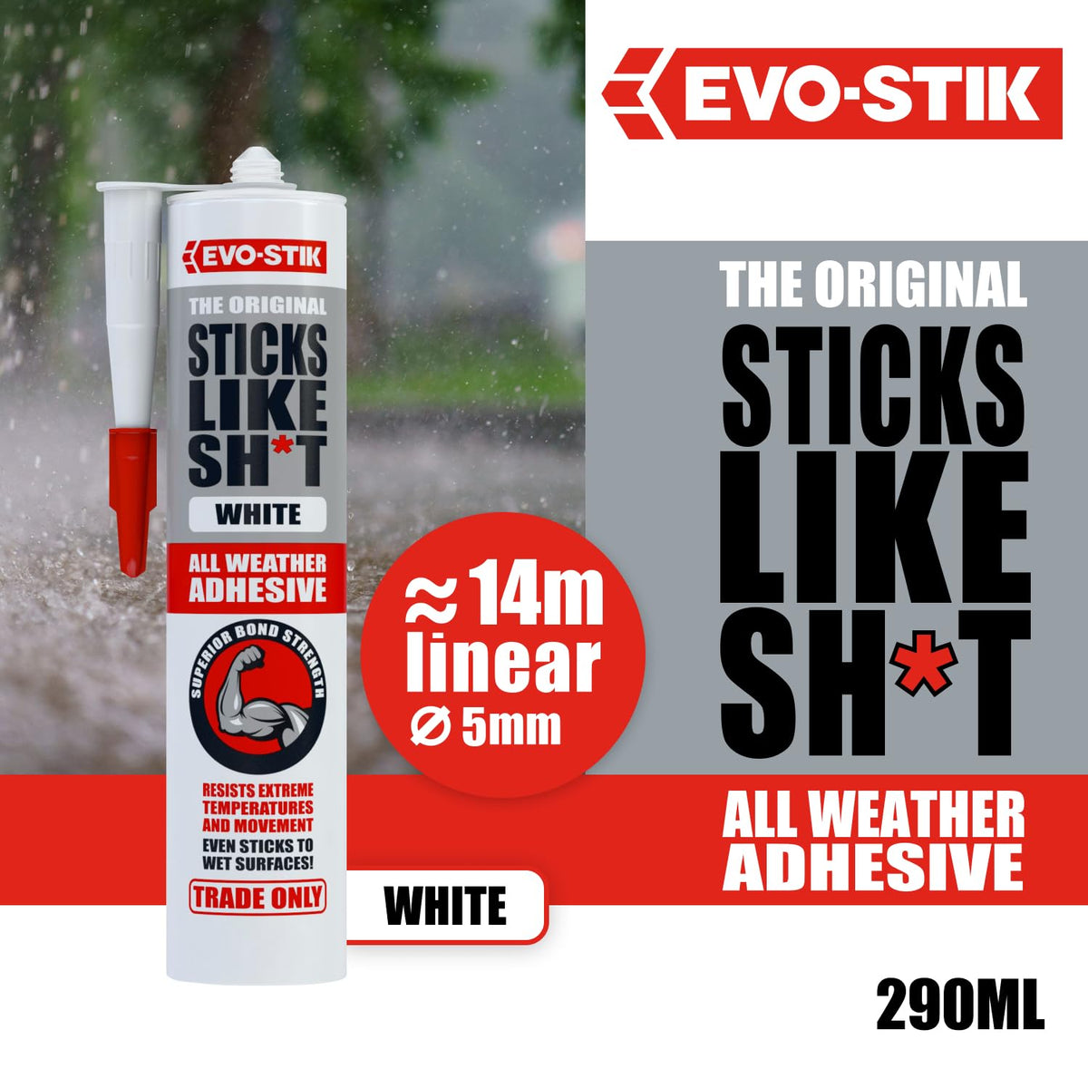 EVO-STIK Sticks Like Sh*t Adhesive Clear - 290ml