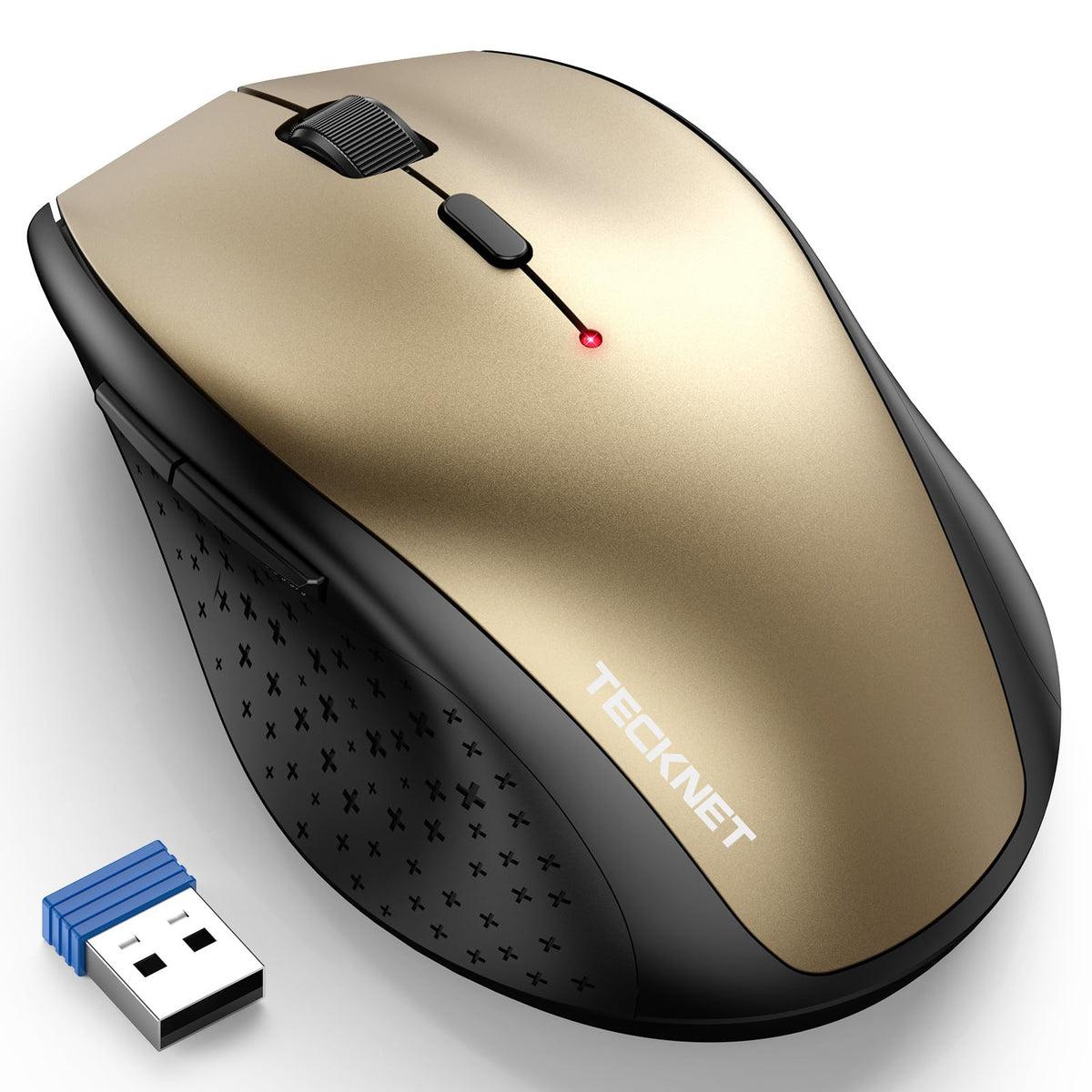TECKNET Wireless Mouse for Laptop, 4800 DPI Optical Computer Mice with 6 Adjustable Levels, 30 Months Long Battery Life 2.4G Cordless USB Silent Mouse for Notebook, PC, Office Home Work -Grey