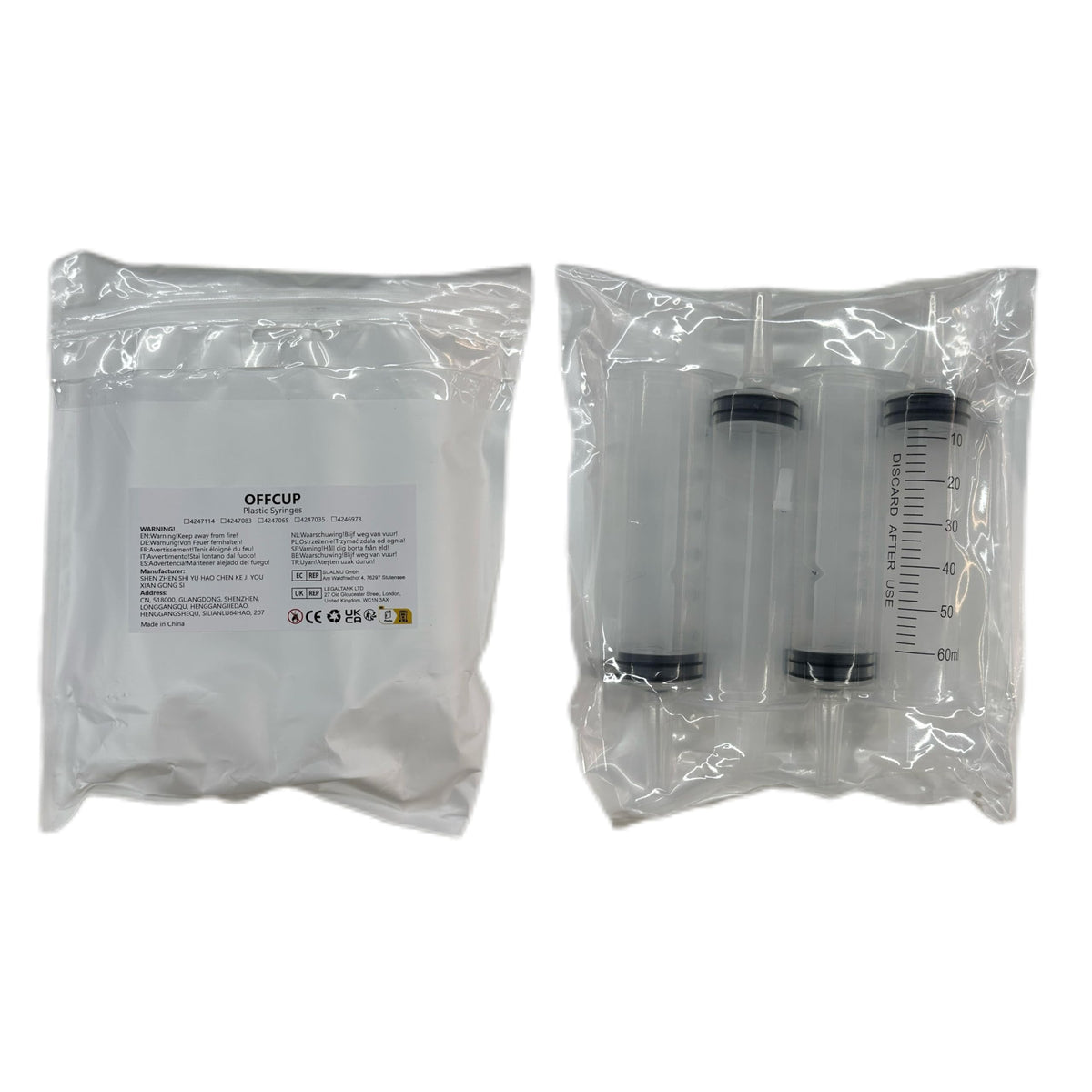OFFCUP Plastic Syringes, 3pcs 20ML No Needle Syringe Individually Packaged