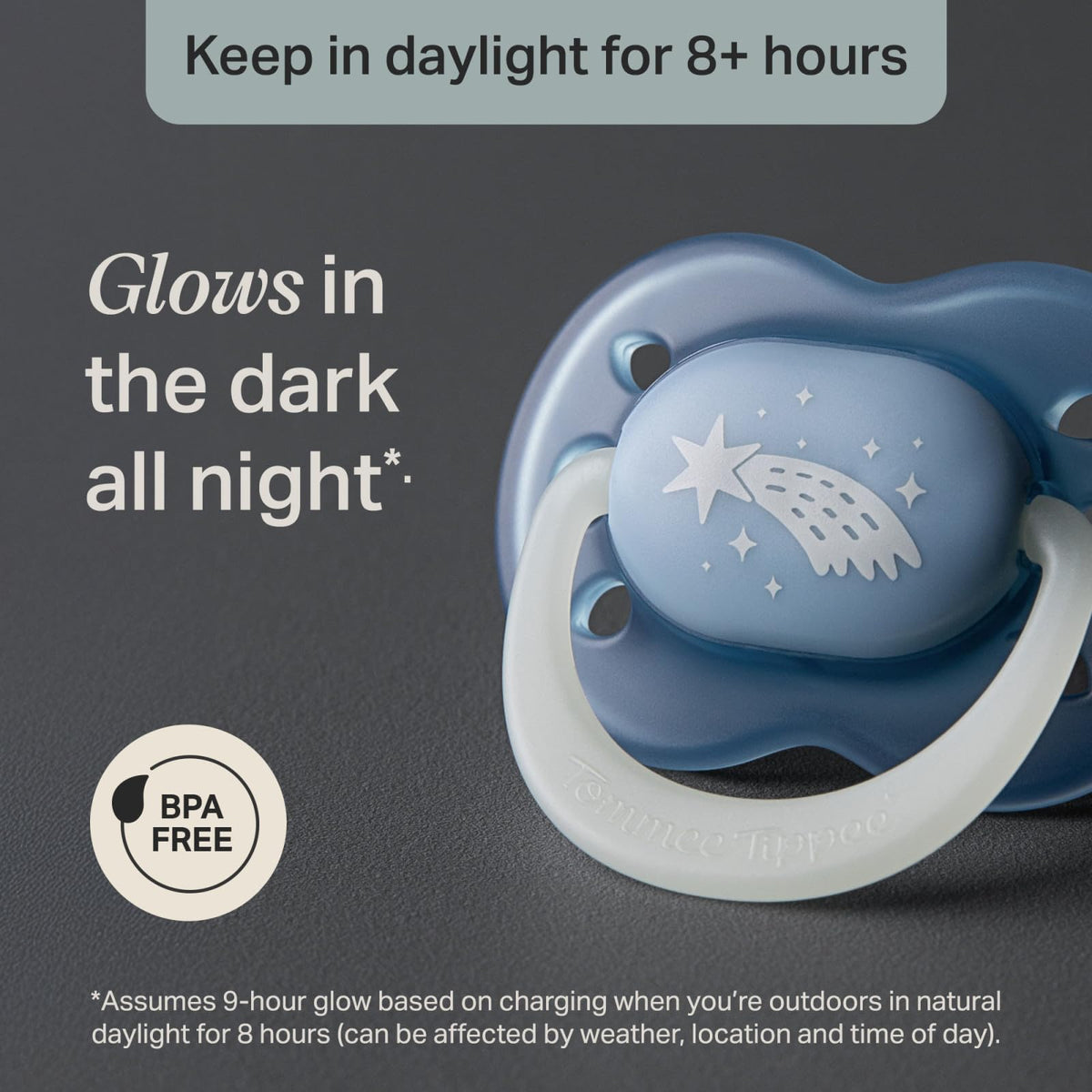Tommee Tippee Ultra-Light StayPut Night Glow Soother 0-6m Pack of 2