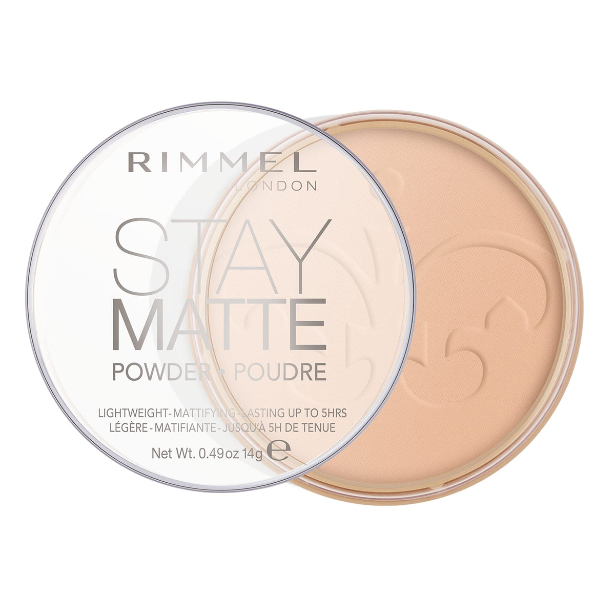 RIMMEL LONDON - Stay Matte Pressed Powder - Lightweight, Oil Absorbing, Smooth Non-Powdery Texture, Lasting Up To 5hrs - For All Skin Types - Dermatologically Tested - Transparent - 14g