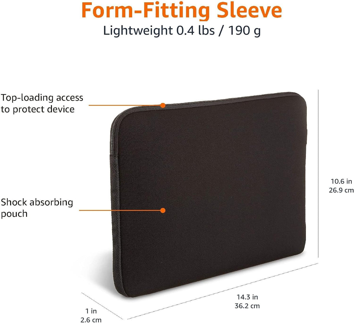Amazon Basics 14 inch Laptop Sleeve Case - Black