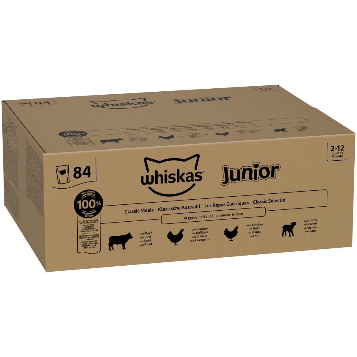 whiskas Junior Poultry Selection in Jelly 84 Pouches, Wet Kitten and Cat Food, Selection of Chicken, Duck, Poultry and Turkey, Megapack (84 x 85 g)