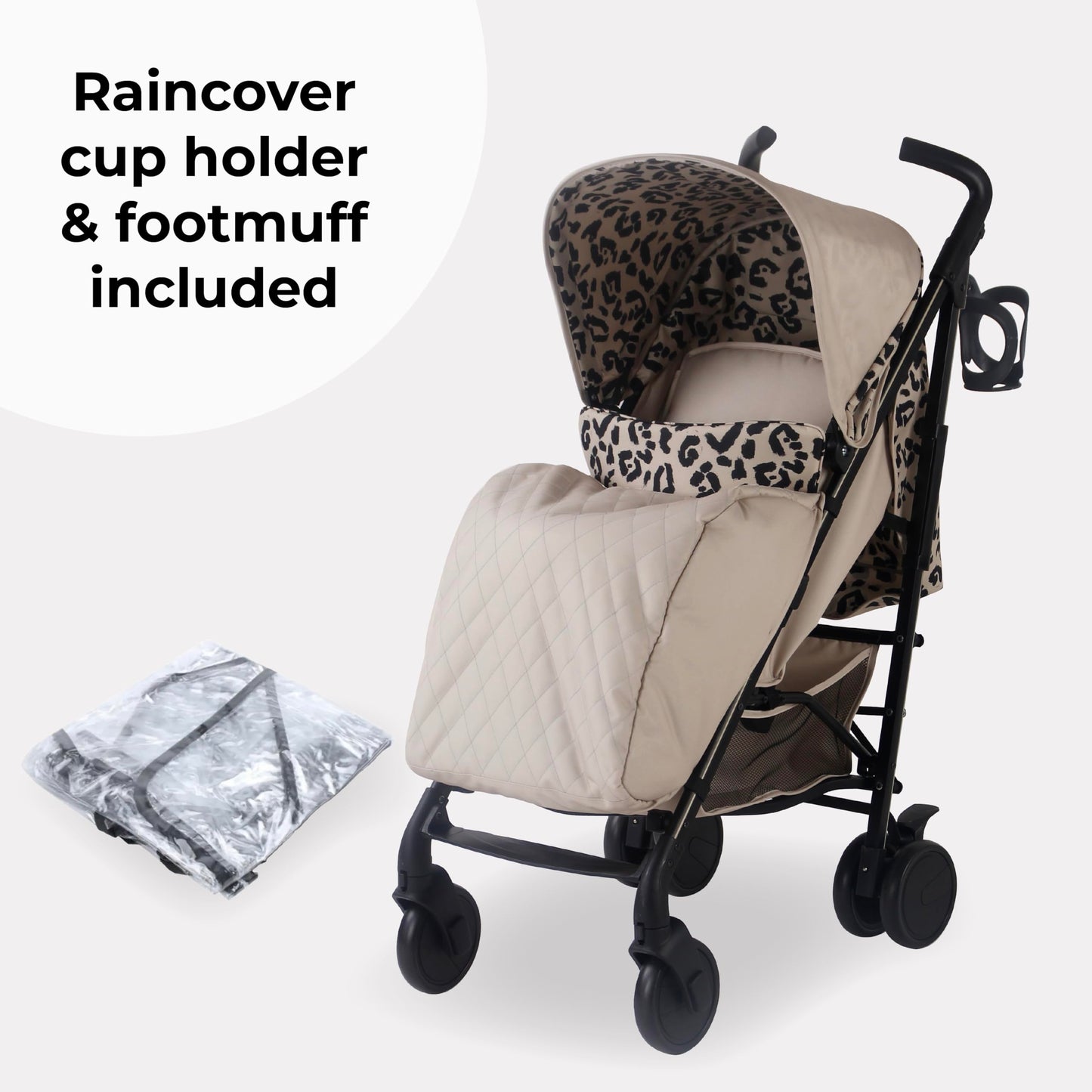 My Babiie MB51 Stroller – from Birth to 4 Years (22kg), Lightweight, Umbrella Fold, Travel Buggy for Toddlers, Pushchair Includes Footmuff, Cup Holder, Rain Cover - Blush Pink