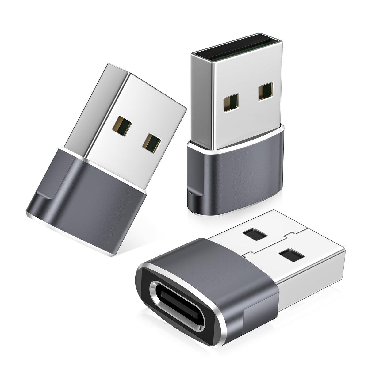 BASESAILOR USB to USB C Adapter,USBC Female to USB A Male Adapter 3Pack
