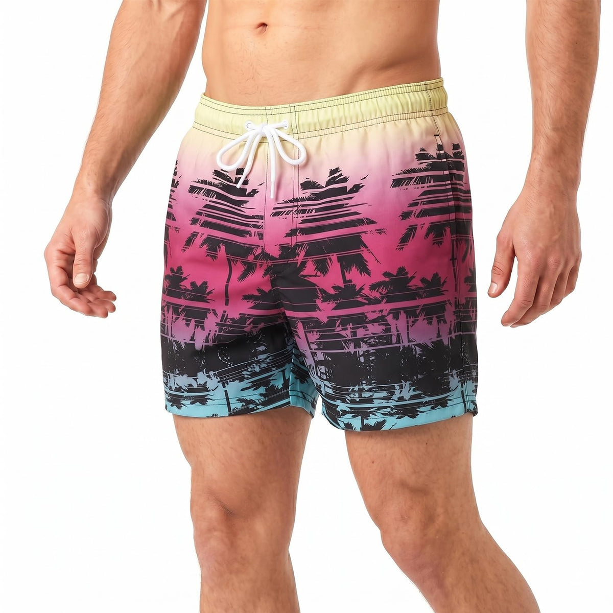 RIPT Men’s Quick Dry Swim Shorts Mesh Lining Drawstring UV 50 Beach Trunks