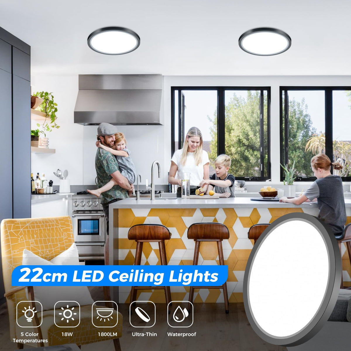 Peasur Bathroom Light, 3000K/3500K/4000K/5000K/6500K 5 Color Temperature