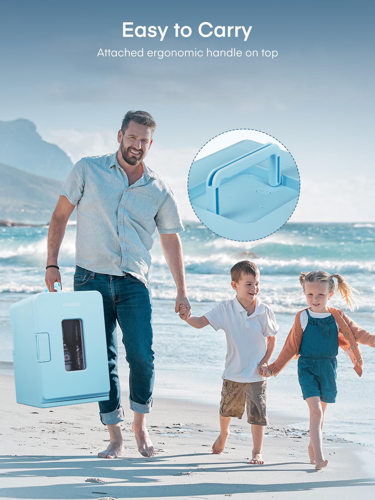 Mini Fridge for Bedrooms, 15 Liter /21 Cans Portable Small Fridge, AC+DC Power Car, Office, Thermoelectric Cooler & Warmer Skincare for Food, Drinks, Cosmetics, Max & ECO Mode, Black