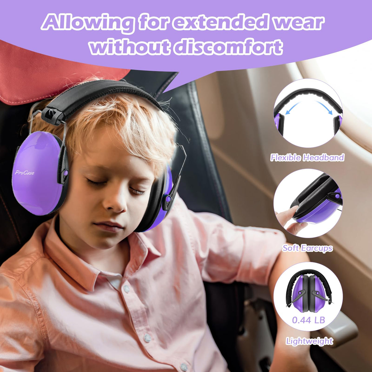 ProCase Ear Defenders for Children/Toddlers 3-16 Years SNR 27dB -Blue