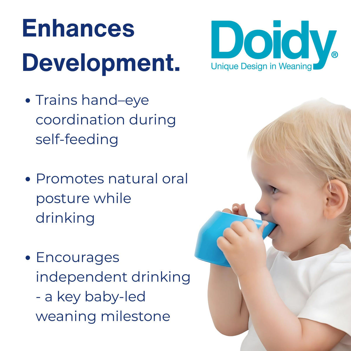 Doidy Cup, Open Cup for Training Baby 6 Months-3 Years, 200ml, Slanted Weaning Cup with Handles for Learning to Drink, BPA Free, 2 Pack (Orange)