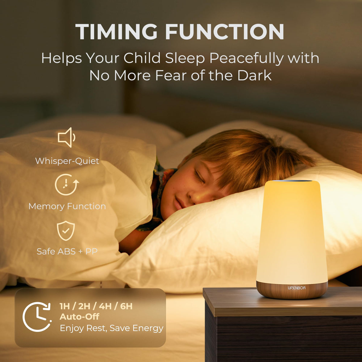 Night Light, LED Touch Bedside Lamp for Bedroom, Living Room & Kids