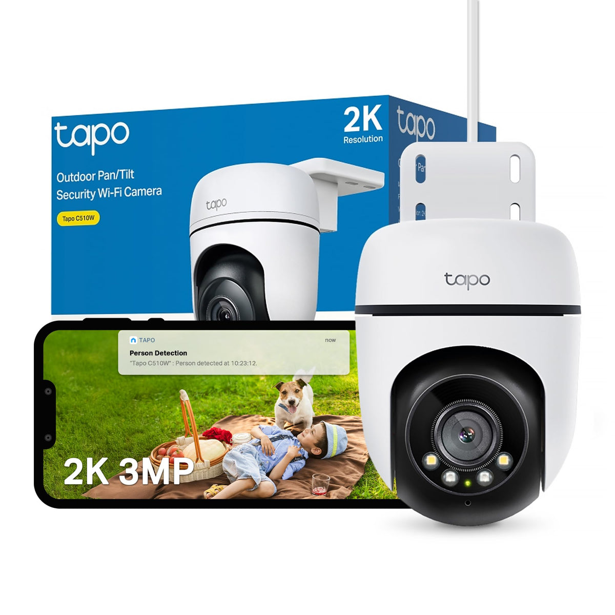 Tapo TP-Link C500 Outdoor Wi-Fi Security Camera, 360° FHD 1080P with Night Vision, Two-Way Audio, Cloud Video Recording, Works with Alexa