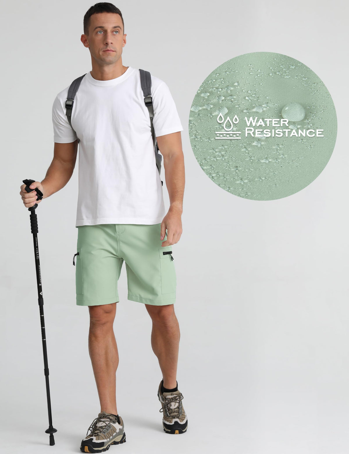 APTRO Mens Cargo Hiking Shorts Outdoor Lightweight Golf Casual Shorts for Men with 5 Zipper Pockets