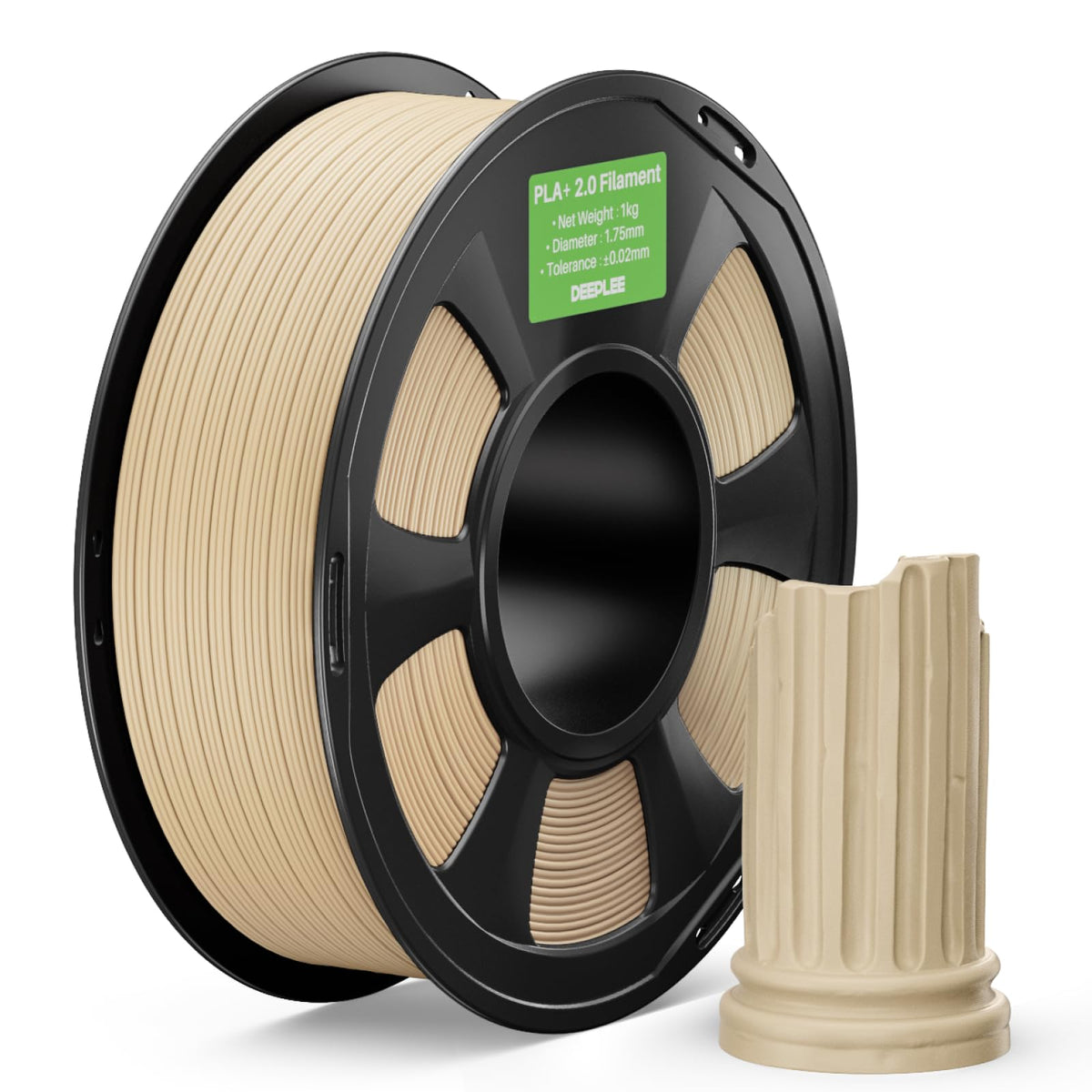 DEEPLEE PLA Plus 1.75mm Filament Beige/Brown 2KG Bundle