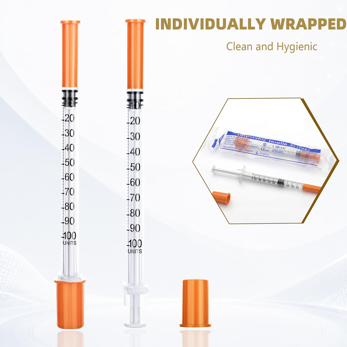 10Pack 1ml Dispensing Tool with Cap 31G 6mm, Individually Wrapped, Plastic Measuring Tools for Lab, Crafting (10)