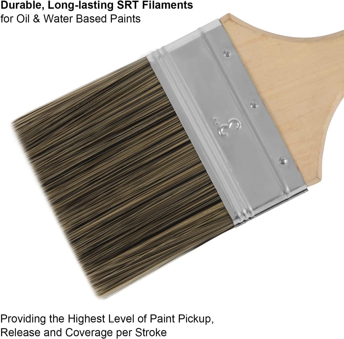 Genixart Double Thick Chip Paint Brush Set, Wood Fence Stain Brush, 3 Inch