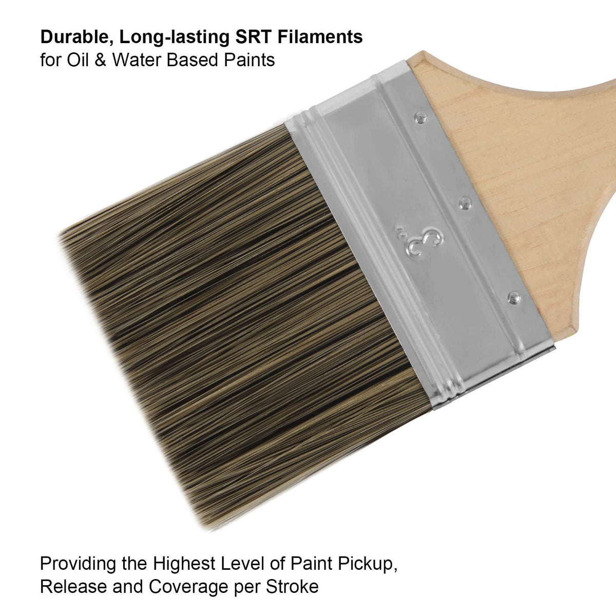 Genixart Double Thick Chip Paint Brush Set, Wood Fence Stain Brush, 3 Inch