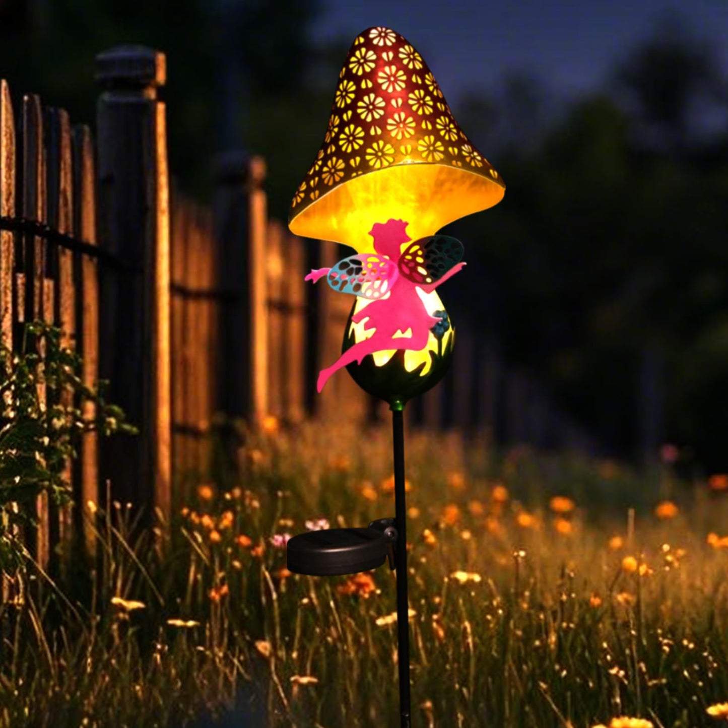 ZKLiLi Solar Lights Garden Decorations,Moon Fairy Light,Solar Crackle Glass Globe,Warm LED Light for Pathway Lawn Patio Courtyard Gifts for Mom Grandma Women