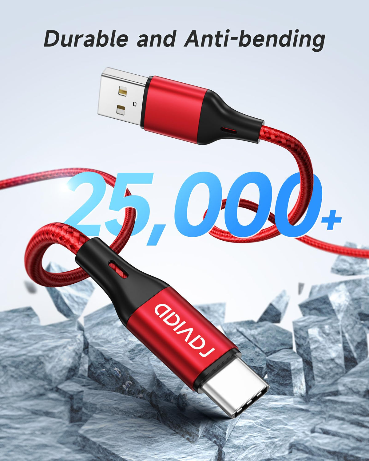 RAVIAD USB C Charger Cable [0.3M+1M+2M 3Pack]USB to USB C Cable Fast Charge