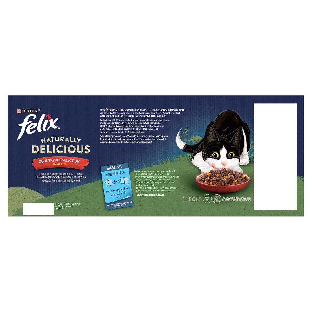 FELIX Tasty Shreds Adult Wet Cat Food Mixed Selection in Gravy Chicken, Beef, Tuna, Salmon 40 x 80g Pouches