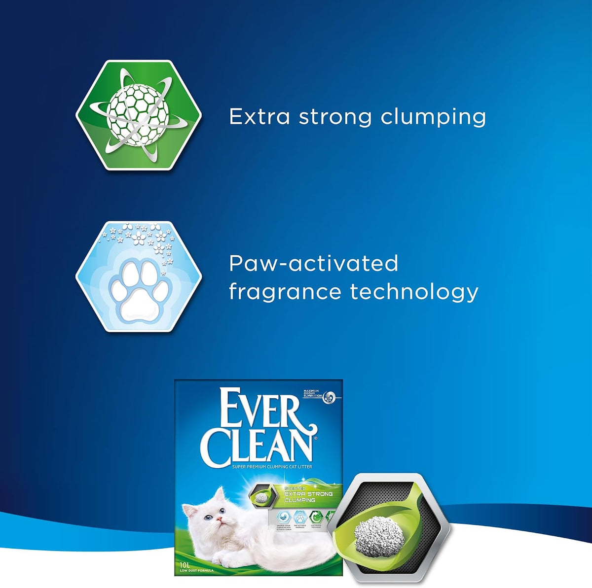 Ever Clean Clumping Cat Litter Extra Strong Clumping Cat Litter, Scented for Long-lasting freshness, 10L