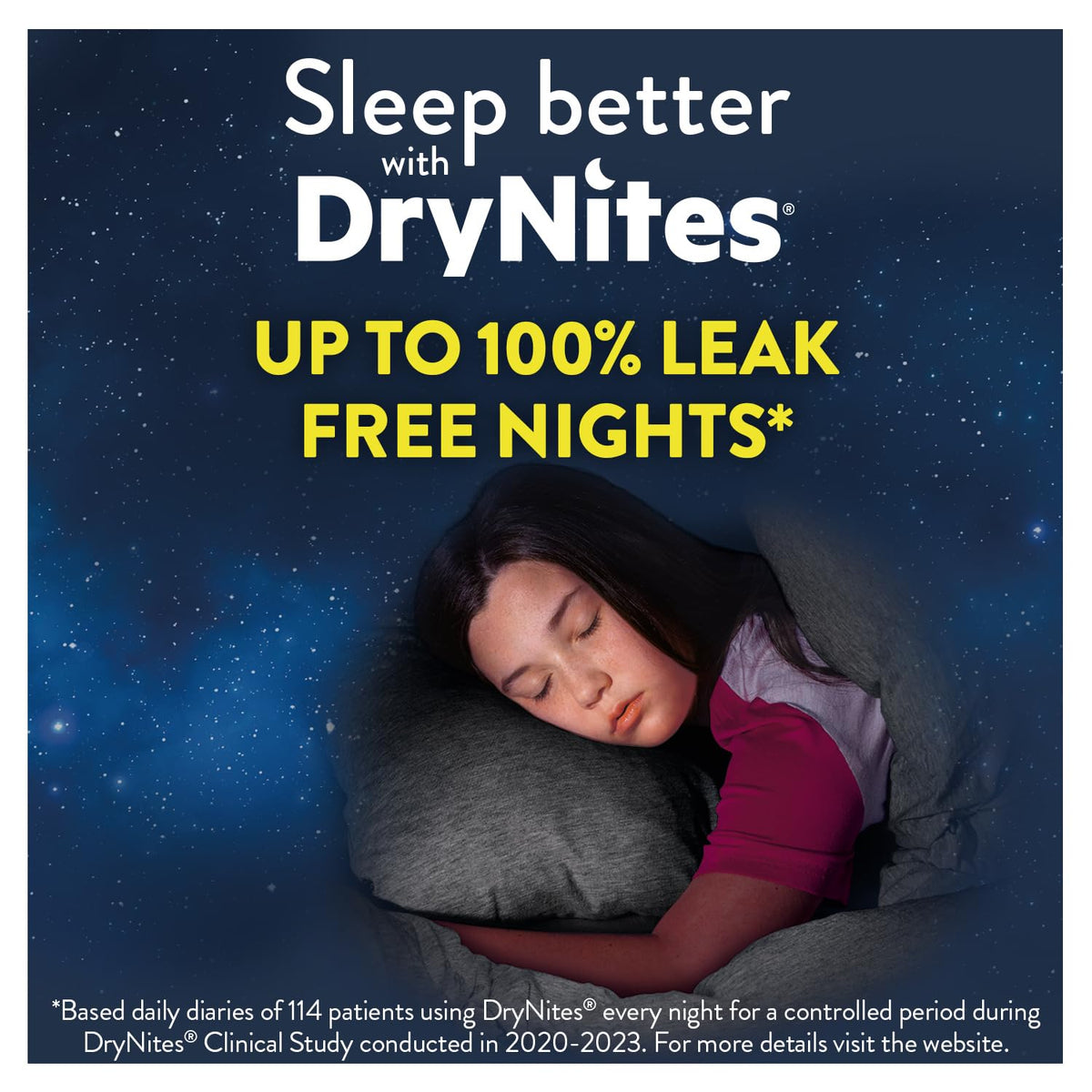 HUGGIES DryNites Pyjama Pants, Girl's 4-7 Years (17-30KG), 30 x Bedwetting Pants, Up to 100% Leak Free Nights