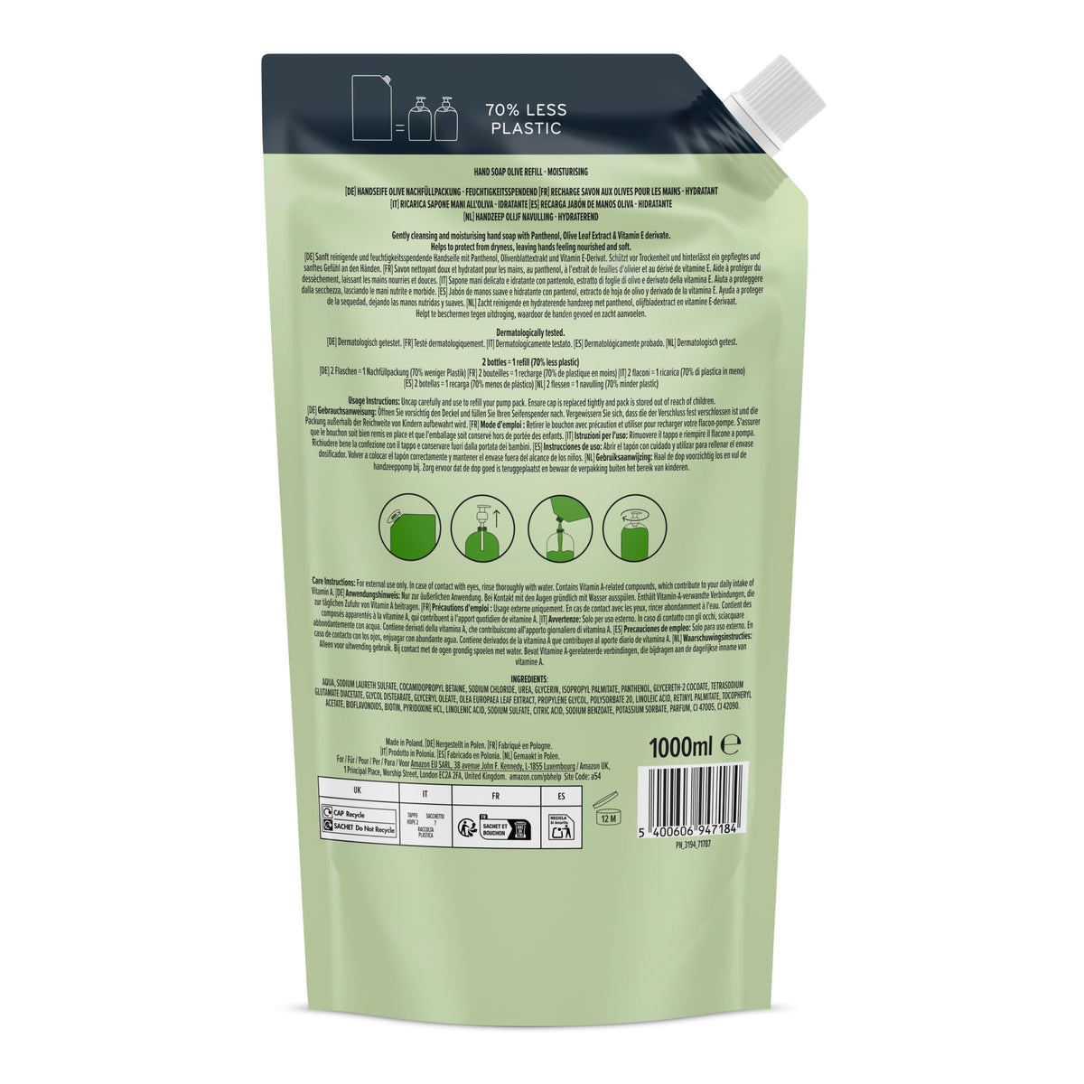 by Amazon Milk & Honey Hand Soap Refill, 2 x 1000ml