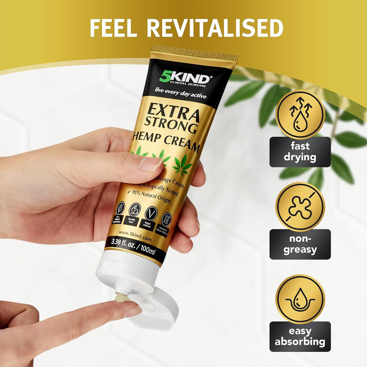 5Kind Extra Strong Hemp Cream 100ml - Hemp and Arnica Cream