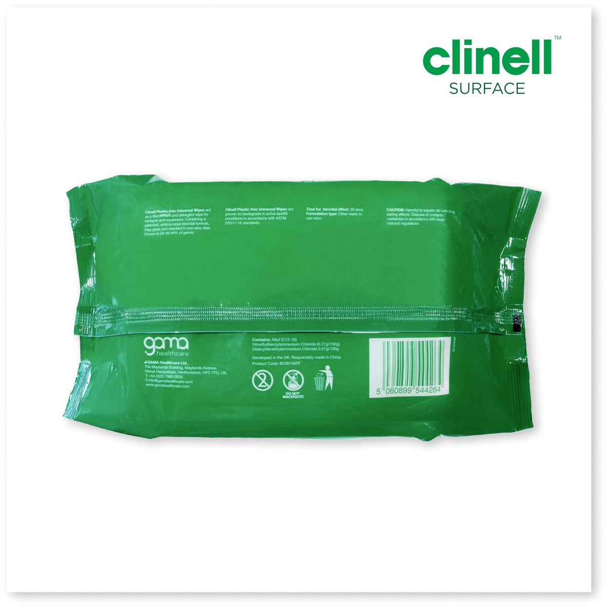 Clinell Universal Cleaning and Disinfectant Wipes - Pack of 6, 1200 Wipes - Multi Surface, Kills 99.99% of Germs, Quick Action, Green, Pleasant Fragrance