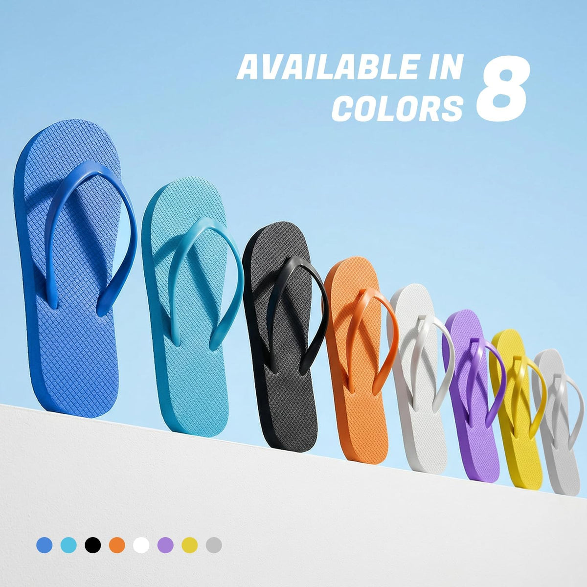 Women's Non-Slip Flip Flops Ultra Lightweight Basic Thongs Rubber Soft Slide Slip-on Shoes Beach Pool Shower Sandals