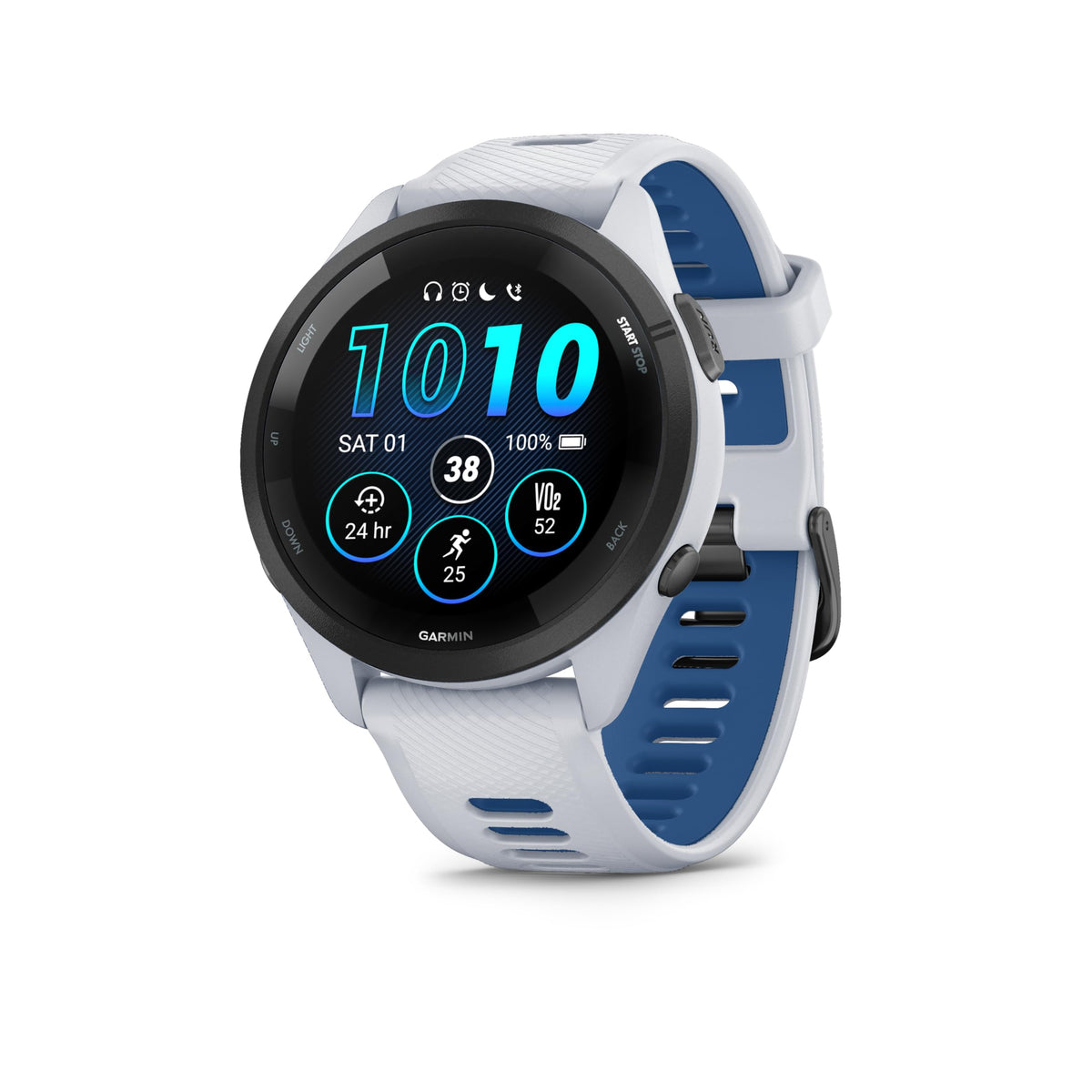 Garmin Forerunner 265S, 42mm GPS running smartwatch, Whitestone