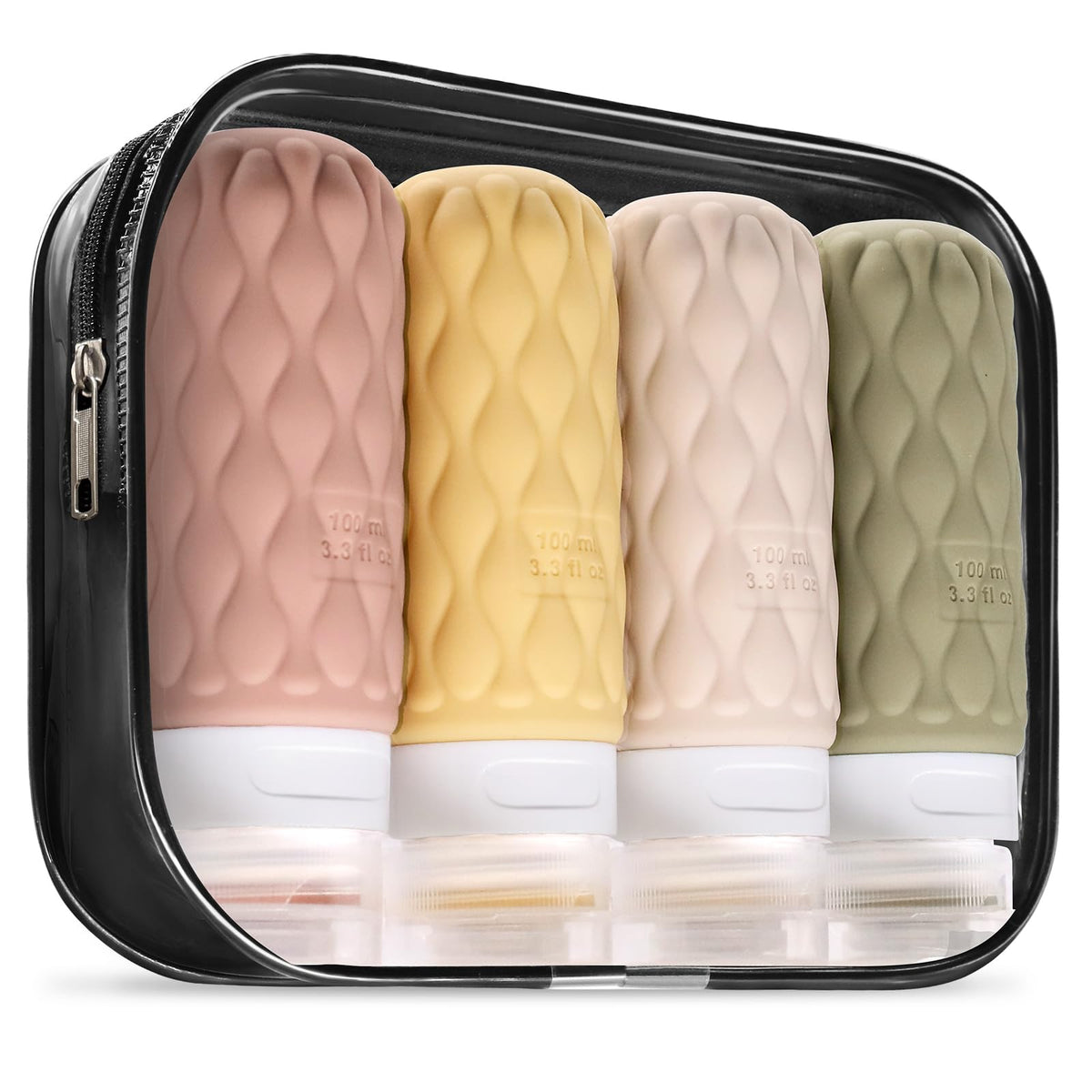 100ml Silicone Travel Bottles for Toiletries for Shampoo and Conditioner