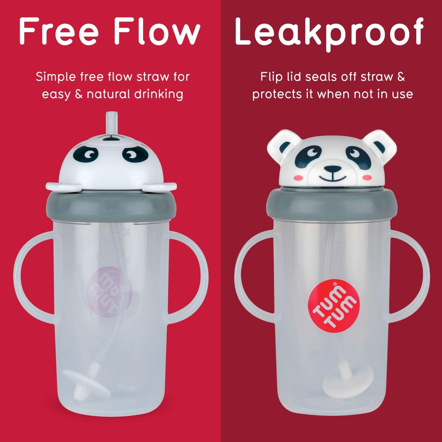 TUM TUM Tippy Up Free Flow Sippy Cup (No Valve), Sippy Cup for Toddlers, 200ml, BPA Free (Betsy Bear S3)