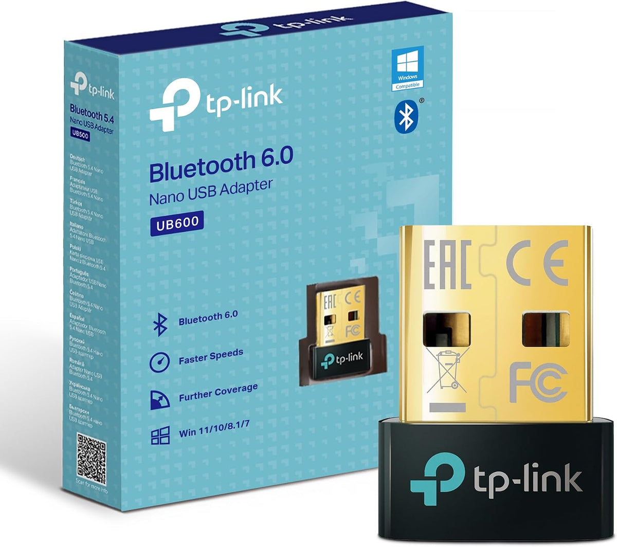 TP-Link UB600 Bluetooth 6.0 USB Adapter for PC, Nano Bluetooth Dongle