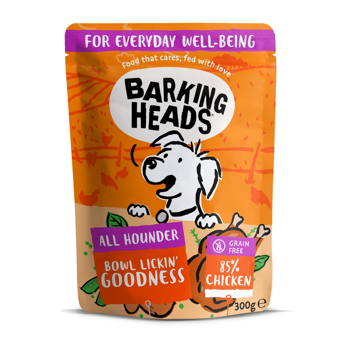 Barking Heads Adult Dog Food Wet Pouches Variety Pack Natural & Grain-Free with No Artificial Flavours Plus Added Vitamins & Minerals 6 x 300g