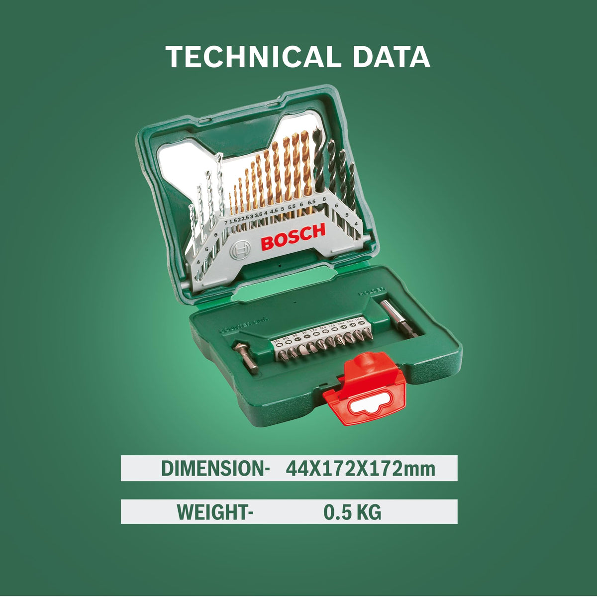 Bosch 34pc. X-Line Drill and Screwdriver Bit Set (for Wood, Masonary and Metal, Accessories Drill and Screwdriver)