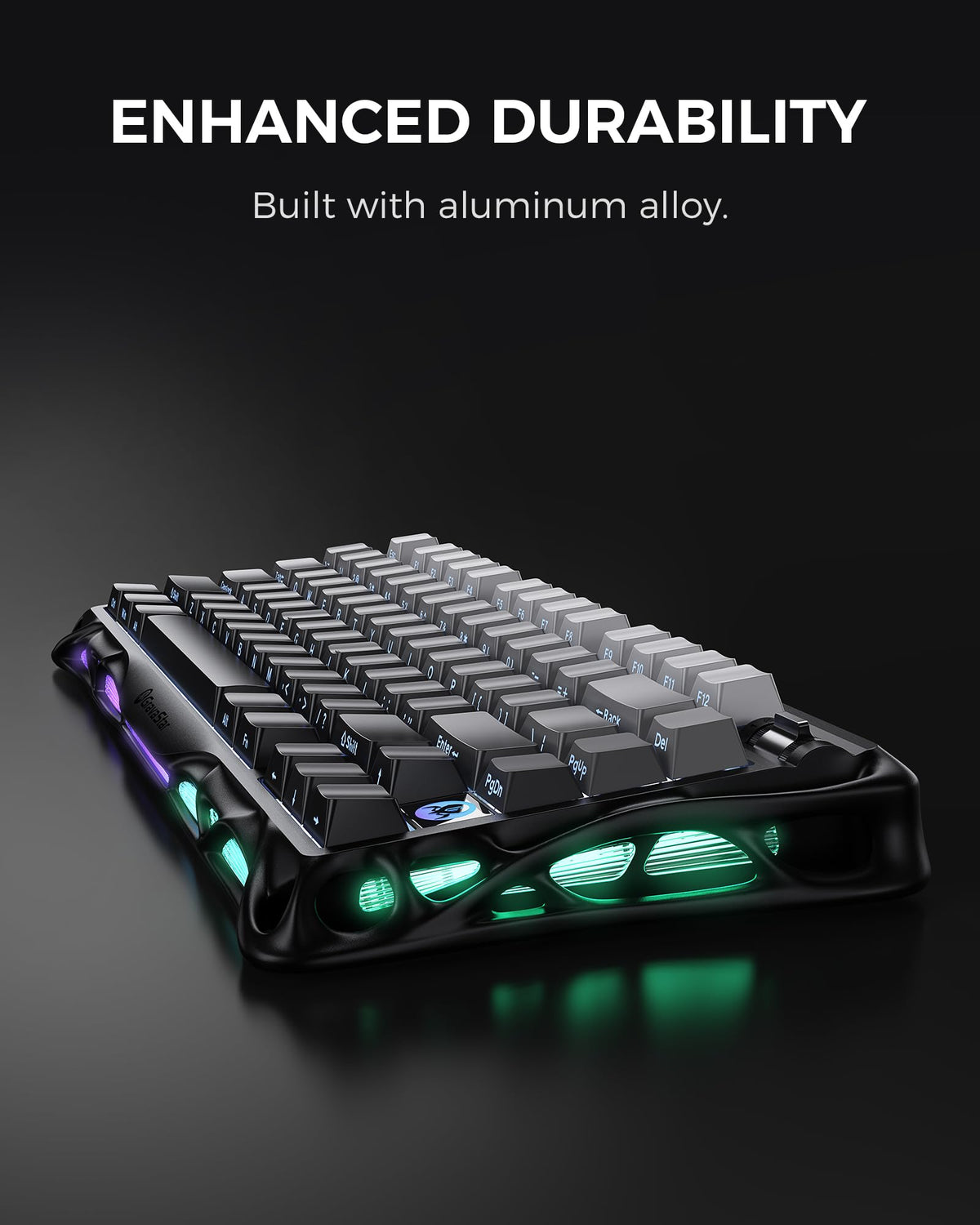 GravaStar Mercury K1 Mechanical Keyboard with Aluminium Frame, 75% Wireless Gaming Keyboard, Hot Swap Custom Keyboard with Button, Gasket, RGB Tri-Mode Keyboard, PBT Keycaps, 8000 mAh White