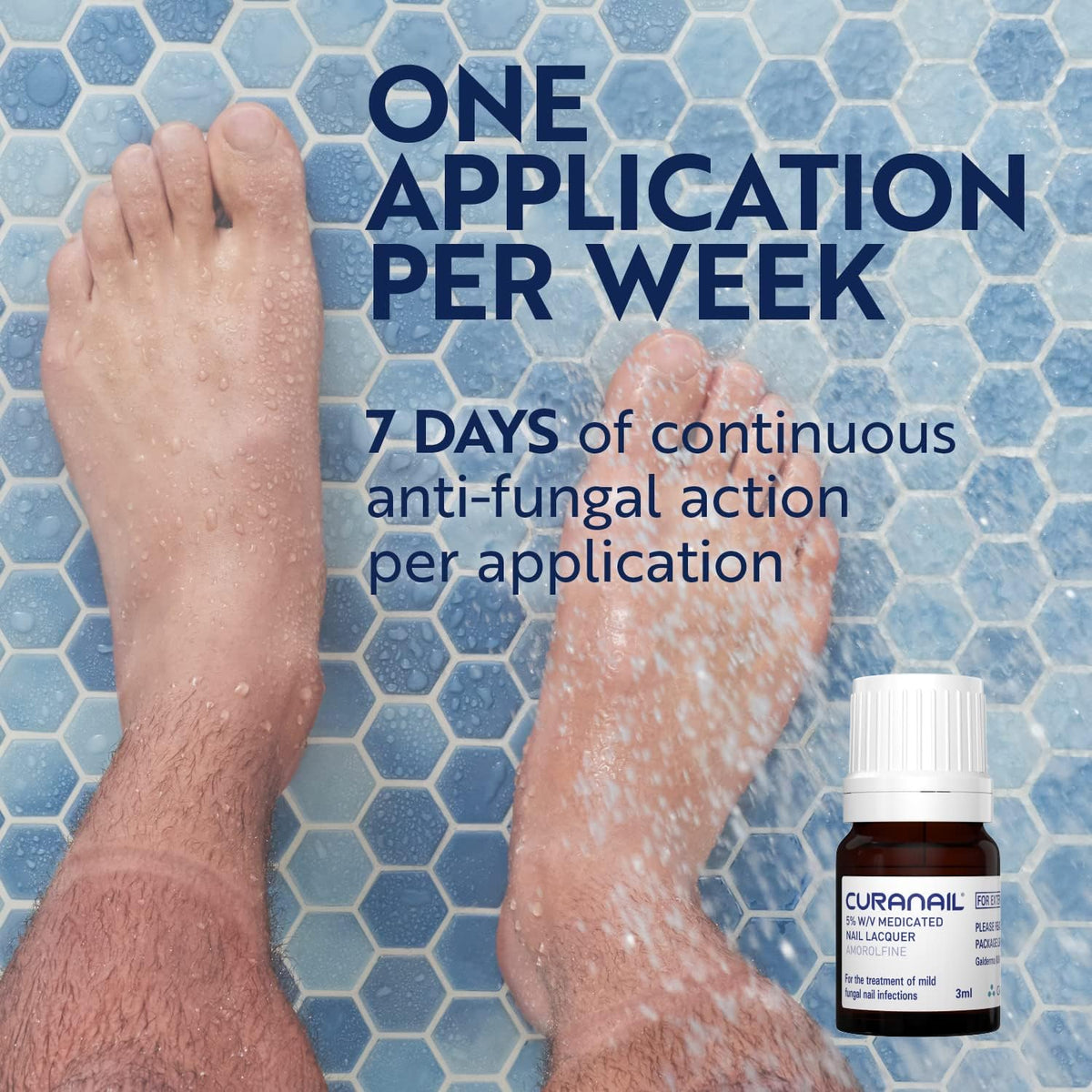Curanail 5% Fungal Nail Treatment 3ml | Amorolfine Nail Lacquer for Nail Fungus | Once Weekly Application | Helps Restore Healthy Nails
