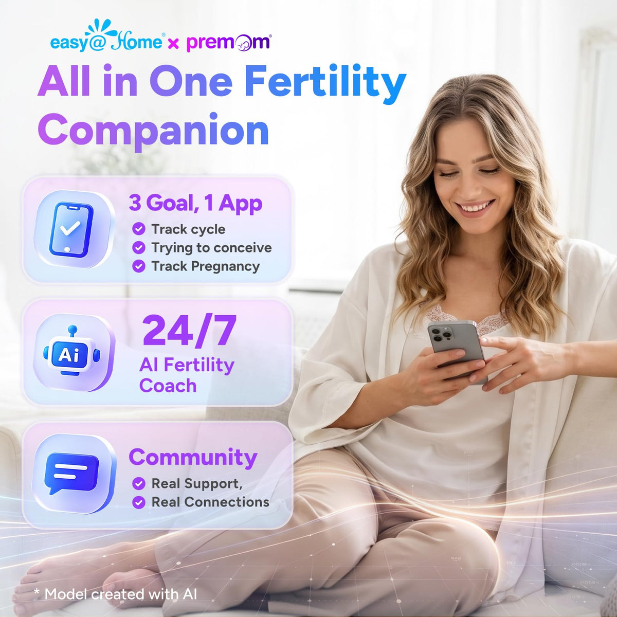 Easy@Home Ovulation Tests 25 Pack, LH Test Kit Powered by Premom App