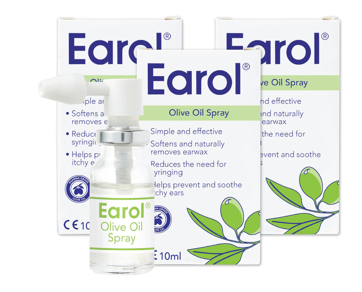 Earol Olive Oil Ear Wax Removal Spray, Clinically Proven, 10ml (Pack of 2)